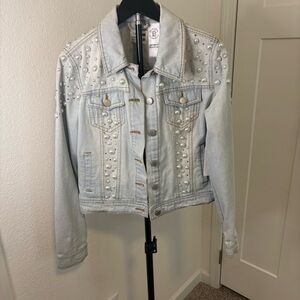 Ci Sono Light Blue Denim Jacket with Pearl Embellishments 90’s Rodeo